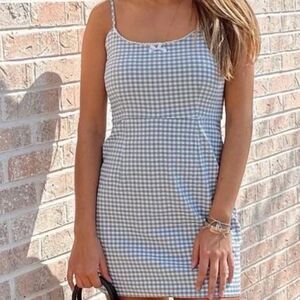 Pacsun Lottie Moss gingham coquette lace trim mini dress